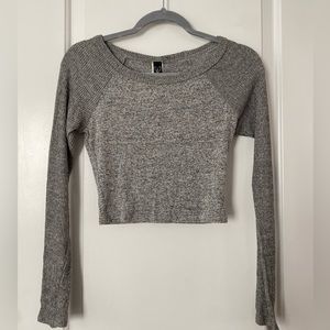 Medium grey cropped Windsor sweater